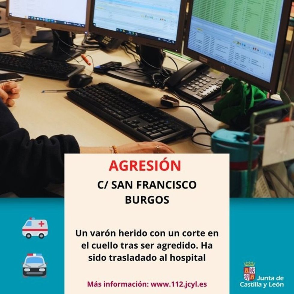 Gráfico elaborado por el 112 con datos de la agresión registrada en Burgos