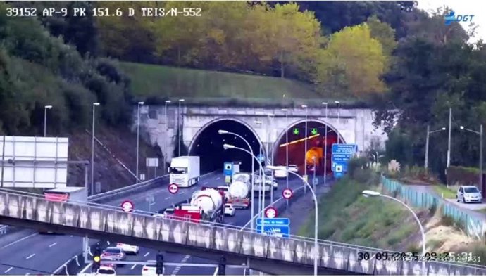 Accidente de motorista en la AP-9 en Teis, Vigo