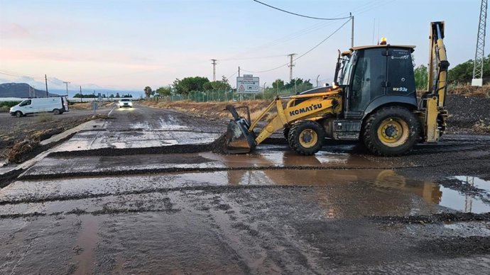 Una de las carreteras afectadas por las lluvias