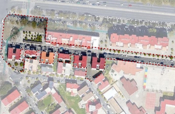 Zona de Los Pajaritos objeto de actuación por parte de la Gerencia de Urbanismo.