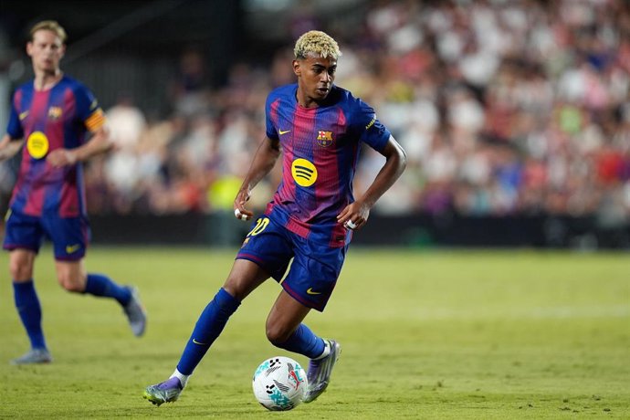 El jugador del FC Barcelona Lamine Yamal.