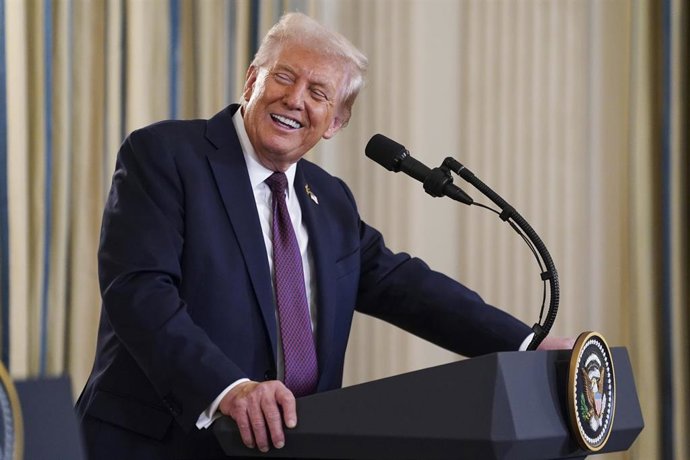 El presidente de Estados Unidos, Donald Trump, durante una rueda de prensa junto al primer ministro de Israel, Benjamin Netanyahu, para presentar su propuesta de acuerdo sobre la Franja de Gaza (archivo)