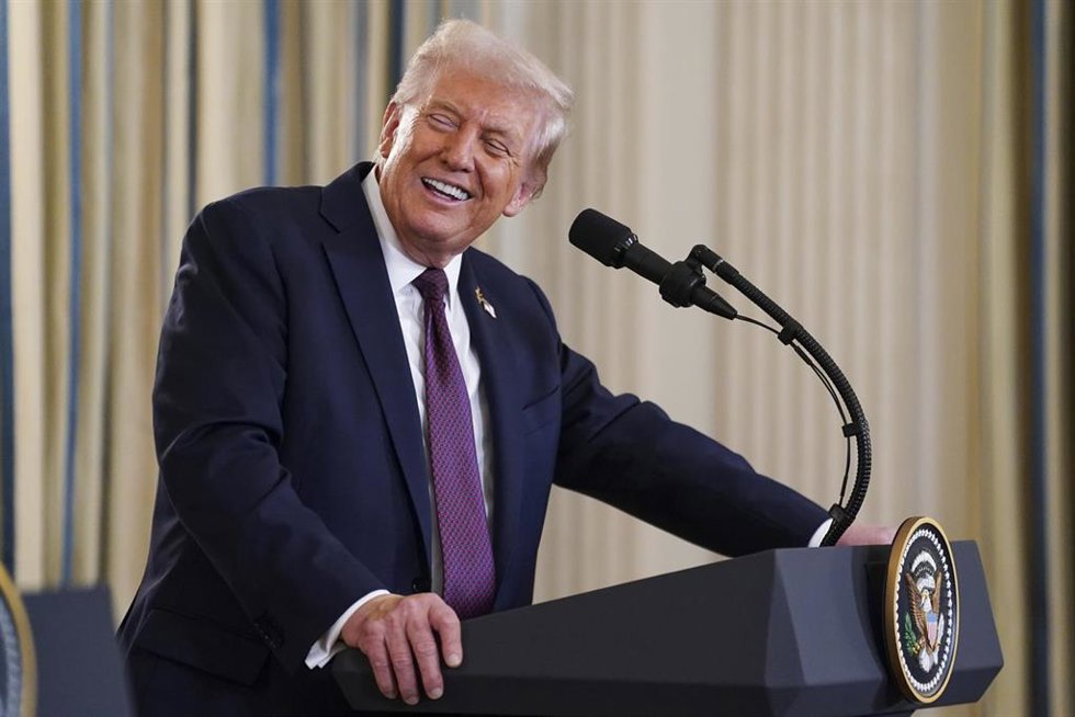 El presidente de Estados Unidos, Donald Trump, durante una rueda de prensa junto al primer ministro de Israel, Benjamin Netanyahu, para presentar su propuesta de acuerdo sobre la Franja de Gaza (archivo)