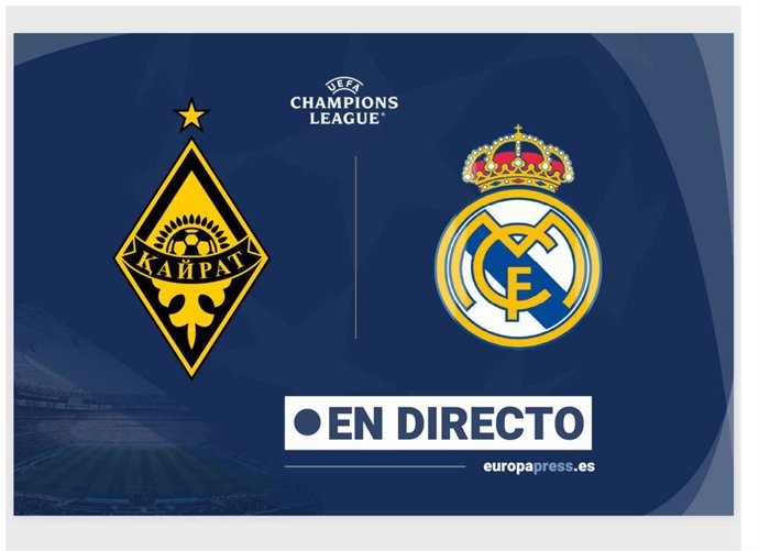 Onces Iniciales probables: Kairat Almaty - Real Madrid: resumen y estadísticas del partido de la jornada 2 de Champions