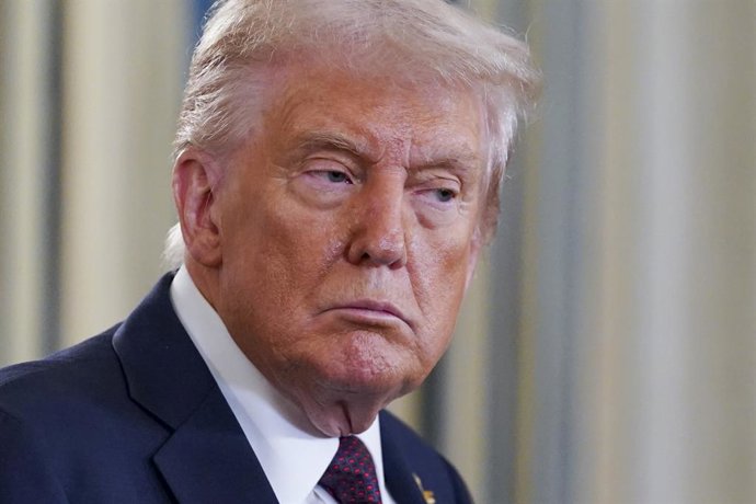 September 29, 2025, Washington, District Of Columbia, USA: United States President Donald J Trump, with Prime Minister Benjamin Netanyhu of Israel, participates in a joint press conference in the State Dining Room of the White House in Washington, DC, USA