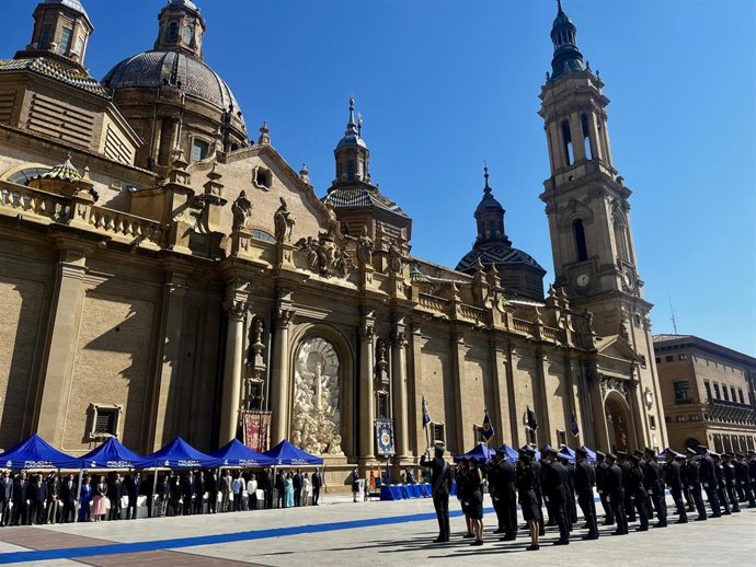 Acto de celebración del patrón de la Policía Nacional en Zaragoza.