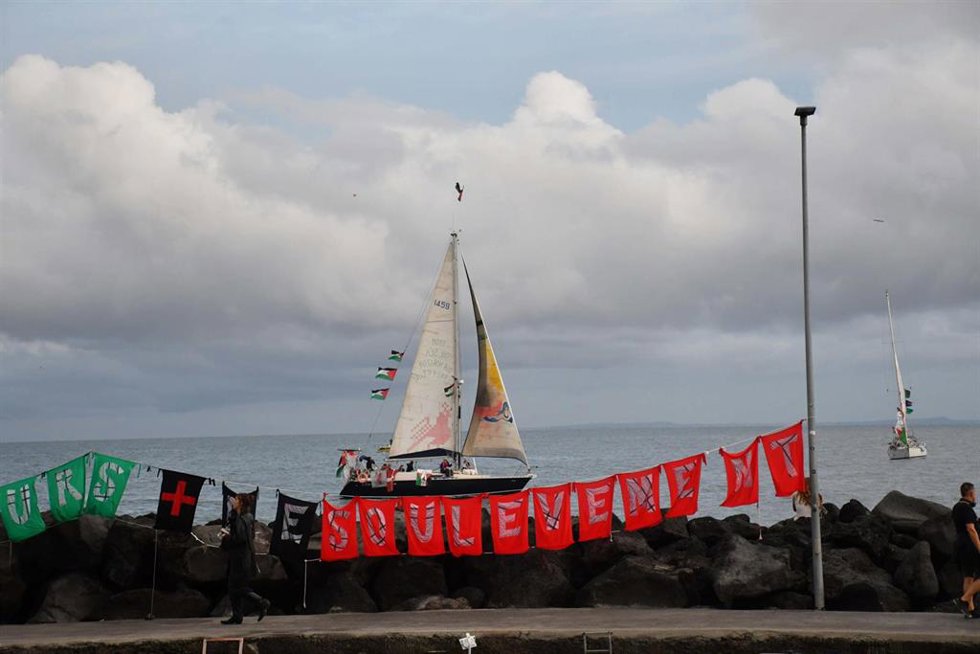 Barcos de la Global Sumud Flotilla parte desde Catania, Italia