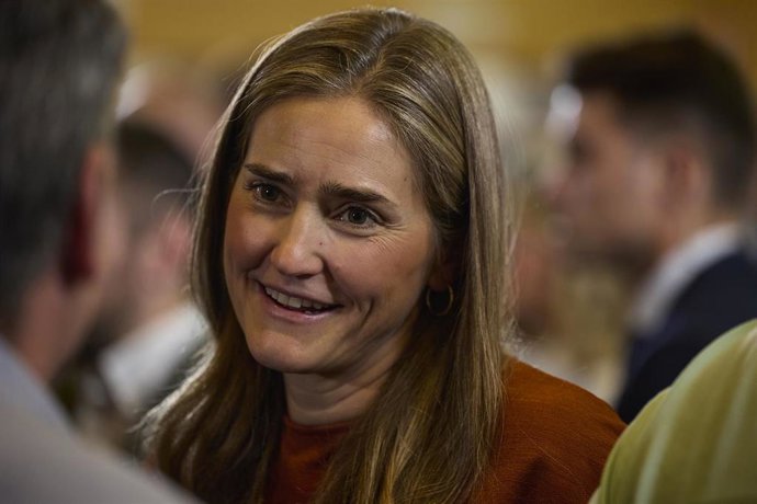 La vicepresidenta del Gobierno y ministra para la Transición Ecológica y el Reto Demográfico, Sara Aagesen, durante el acto 'Por un pacto de Estado frente a la emergencia climática', en el Ministerio para la Transición Ecológica y Reto Demográfico, a 1 de