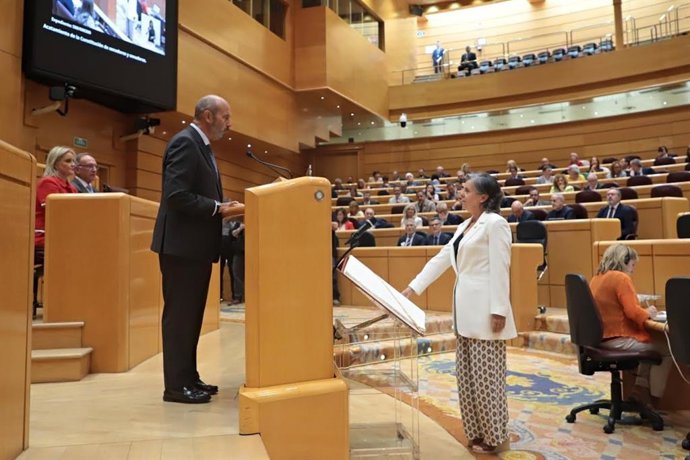 María Jesús Álvarez, en su toma de posesión como senadora