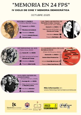 Cartel del ciclo de cine 'Memoria en 24 fps'.