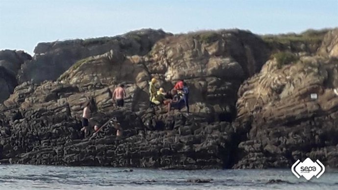 Momento del rescate.