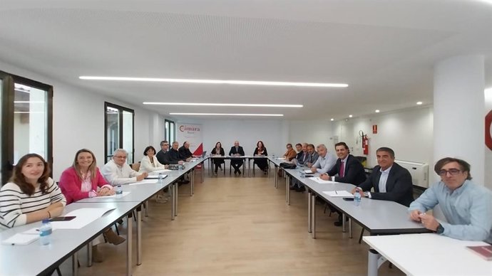 Pleno de la Cámara de Comercio de Teruel, que ha nombrado a Nuria Ros secretaria general.