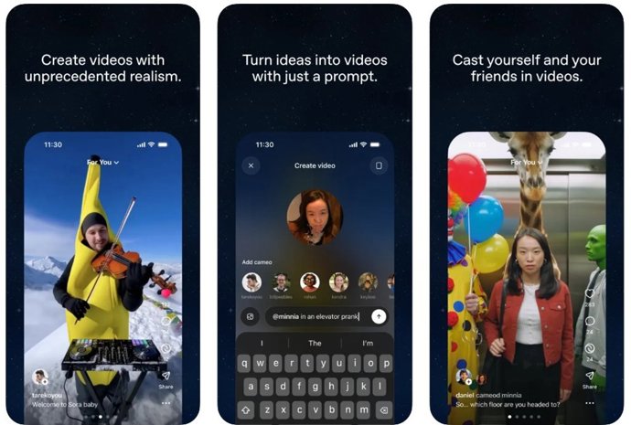 Recurso de la app Sora para iOS