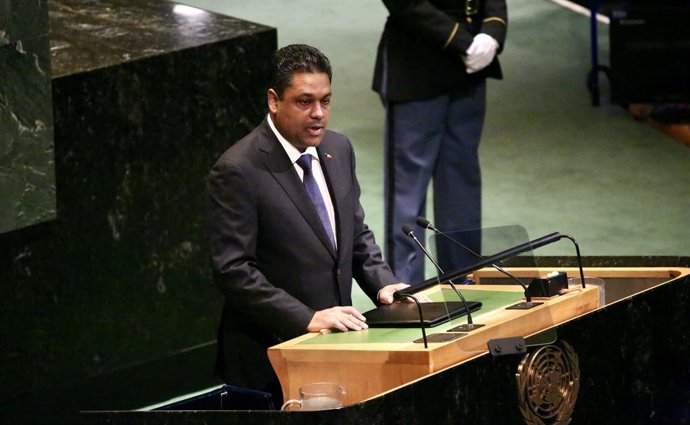 September 25, 2025, New York City, New York: (NEW) UNGA 80 Plenary Meeting General Debate. September 25, 2025, New York, USA: His Excellency Anthony Franck Laurent Saint Cyr, President of the Presidential Council of the Transition of the Republic of Haiti