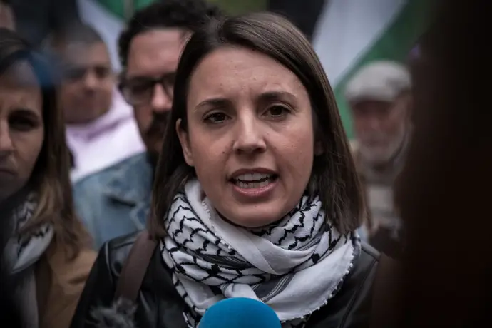 Irene Montero durante la manifestación en conmemoración de la Nakba