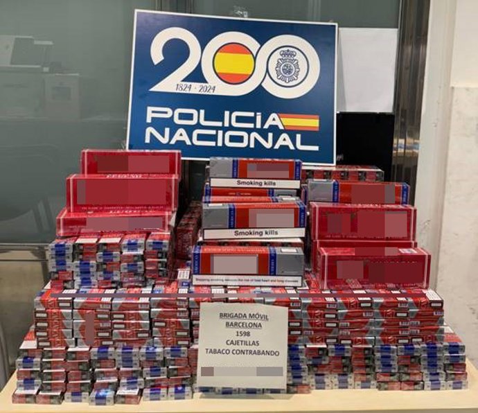 Cajetillas de tabaco de contrabando intervenidas en la Estació del Nord de Barcelona