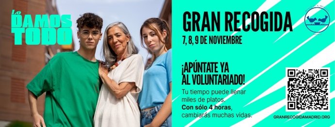 La Fundación Banco de Alimentos de Madrid busca 7.000 voluntarios para la Gran Recogida de noviembre