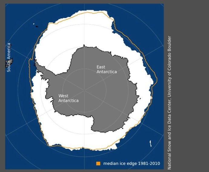 Extensión máxima de hielo marino antártico en 2025