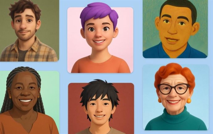 Retratos animados do Microsoft Copilot.