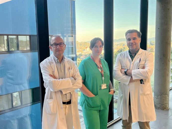 Parte del equipo que participó en el procedimiento que permitió en Vigo que una niña naciese sana después de que su madre embarazada fuera sometida a una cirugía aórtica con parada circulatoria.