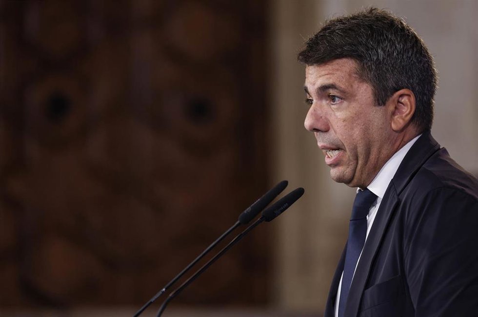 El president de la Generalitat valenciana, Carlos Mazón, presenta la campaña institucional con motivo del 9 d'Octubre, en el Palau de la Generalitat, a 1 de octubre de 2025