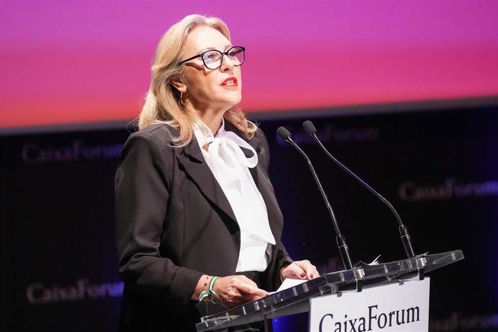 La consejera de Economía, Hacienda y Fondos Europeos, Carolina España, durante la inauguración de la novena edición del Foro de Fundaciones y Sociedad Civil Demos 2025.
