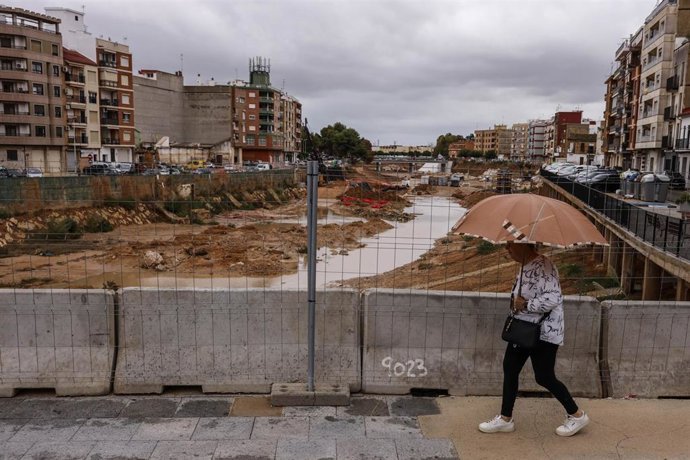 El barranco del Poyo a su paso por Paiporta, a 29 de septiembre de 2025