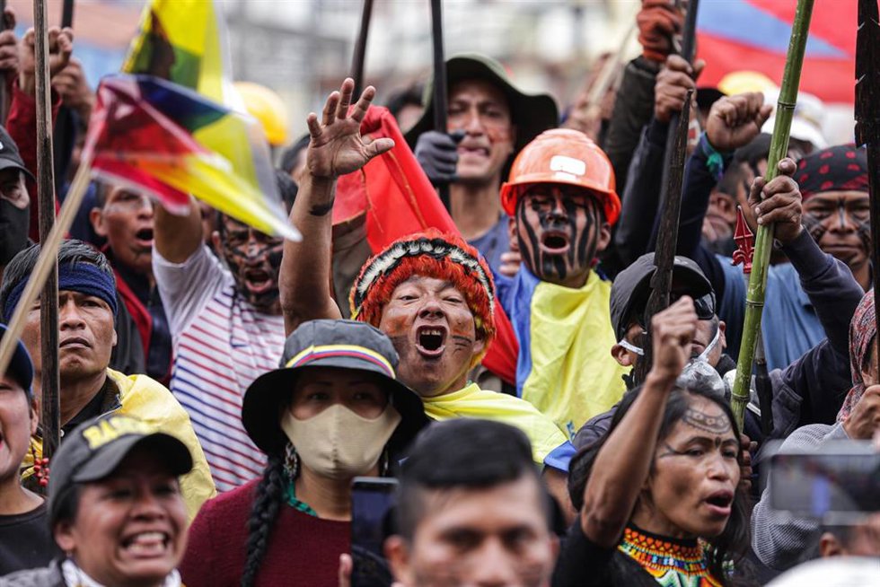 Archivo - Protesta de colectivos indígenas en Ecuador, imagen de archivo.