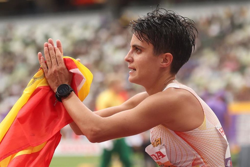 María Pérez, el pasado 20 de septiembre en los Campeonatos del Mundo de Atletismo