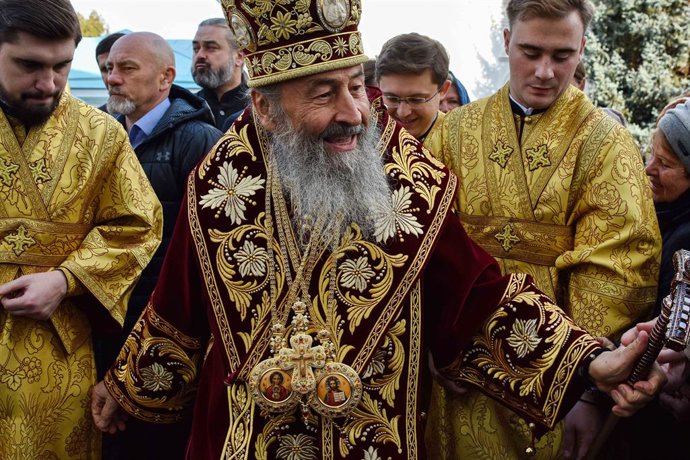 Archivo - October 10, 2021, Svyatogorsk, Donetsk, Ukraine: Metropolitan Onufriy and clergy are seen during the celebration in Svyatogorskaya Lavra, 30 years of Donetsk eparchy of the Ukrainian Orthodox Church (Moscow Patriarchate)..Metropolitan Onufriy (O
