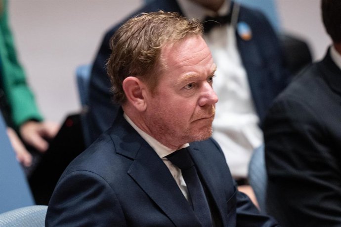 22 de setembro de 2025, Nova York, Nova York, EUA: David Van Weel, Ministro das Relações Exteriores da Holanda, participa da reunião do Conselho de Segurança na sede da ONU em Nova York, NY, em 22 de setembro de 2025, solicitada pela Estônia depois que ja