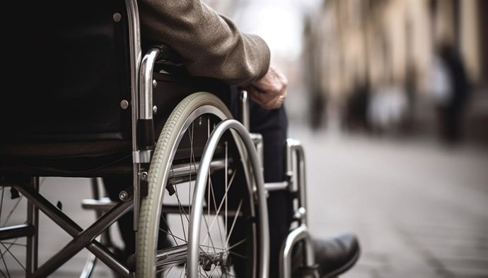 Imagen de una persona en silla de ruedas.