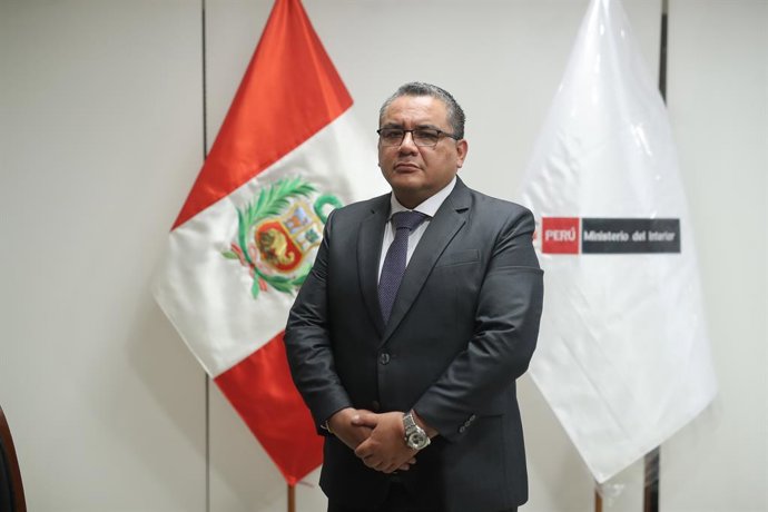 Archivo - January 24, 2025, Lima, PERU: LIMA 24 DE ENERO DEL 2025.ENTREVISTA AL MINISTRO DEL INTERIOR JUAN JOSE SANTIVAÑEZ