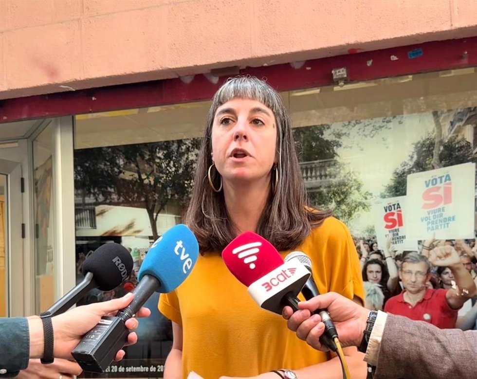 La portavoz de la CUP, Su Moreno, en declaraciones.