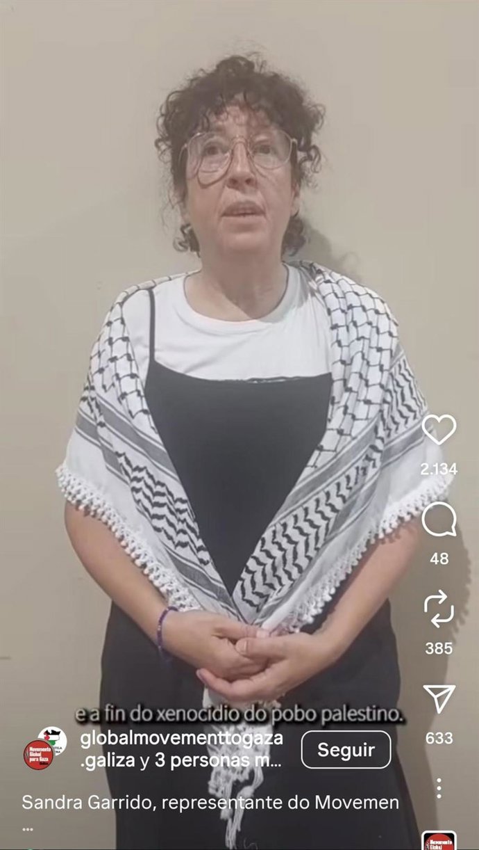 Una activista gallega que participa en la flotilla d eapoyo a Gaza, entre los interceptados por Israel