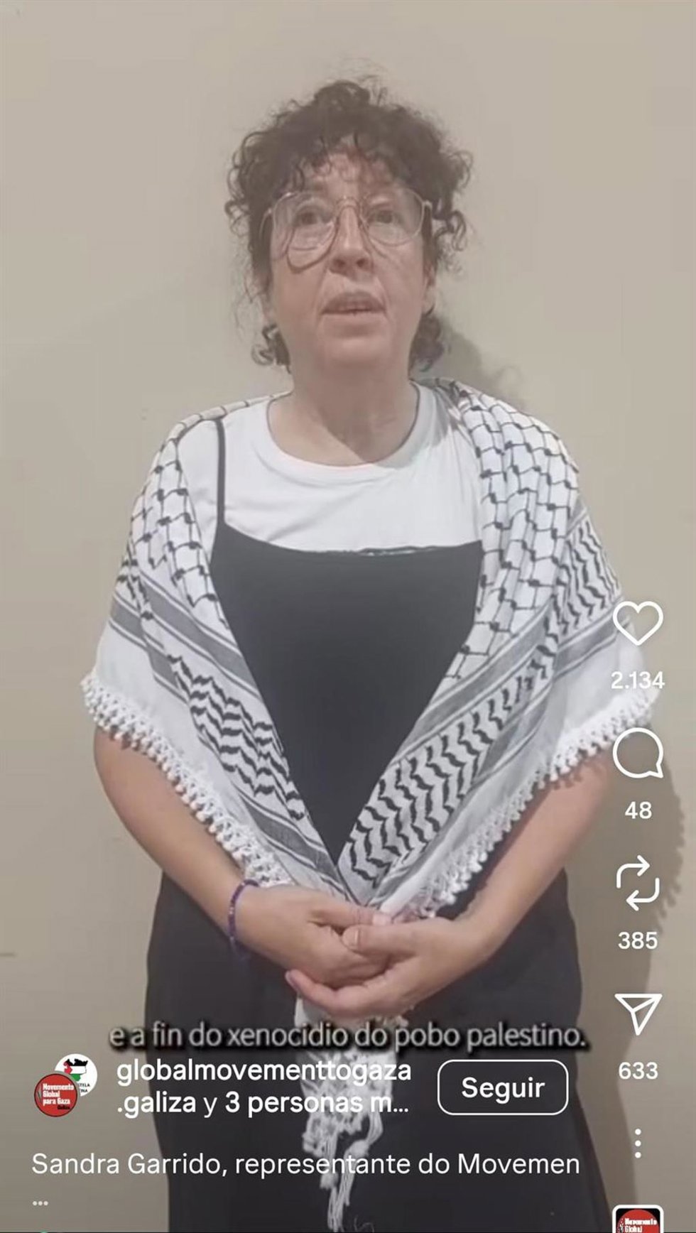 Una activista gallega que participa en la flotilla d eapoyo a Gaza, entre los interceptados por Israel