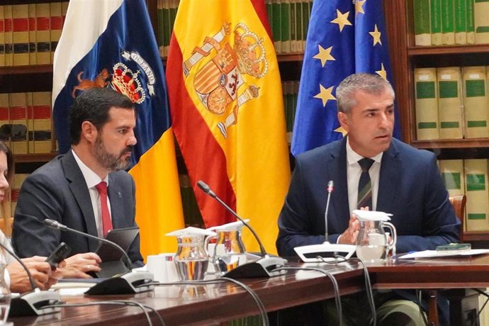 El vicepresidente y consejero de Economía del Gobierno de Canarias, Manuel Domínguez, en comisión parlamentaria