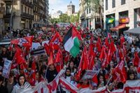 Unos 6.500 estudiantes se manifiestan en Barcelona "contra el genocidio sionista"