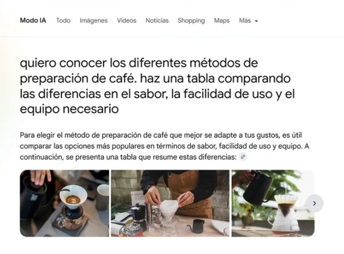 La búsqueda con el 'Modo IA'