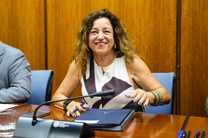 La consejera de Desarrollo Educativo y Formación Profesional, María del Carmen Castillo, en la comisión del 2 de octubre de 2025.