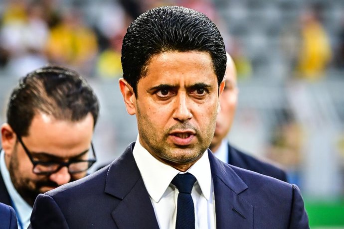Archivo - Nasser AL-KHELAIFI of PSG during the UEFA Champions League, Semi-finals, 1st leg football match between Borussia Dortmund and Paris Saint-Germain on May 1, 2024 at Signal Iduna Park in Dortmund, Germany - Photo Matthieu Mirville / DPPI