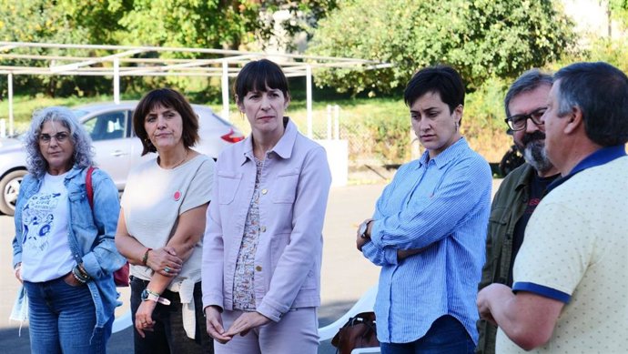 La portavoz nacional del BNG, Ana Pontón, en una visita a Agolada (Pontevedra).