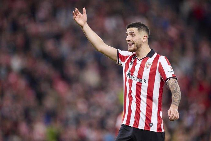 Oihan Sancet of Athletic Club reacts during the LaLiga EA Sports match between Athletic Club and Girona FC at San Mames on September 23, 2025, in Bilbao, Spain.