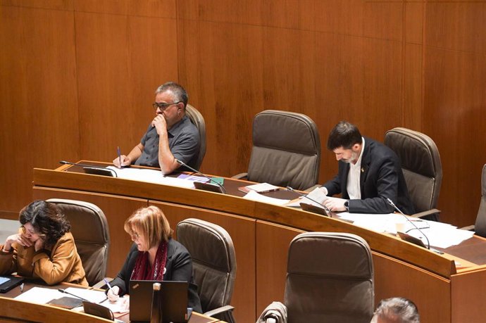 Los diputados Andoni Corrales (Podemos) y Álvaro Sanz (IU).