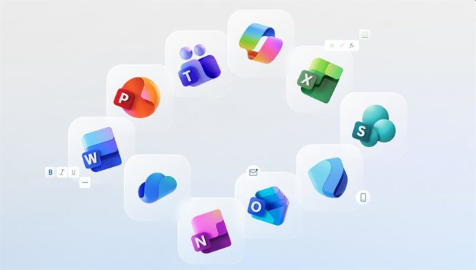 Iconos de las aplicaciones de Microsoft 365 rediseñados