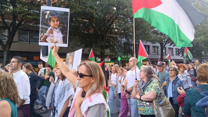 Manifestación en Bilbao en favor de Gaza