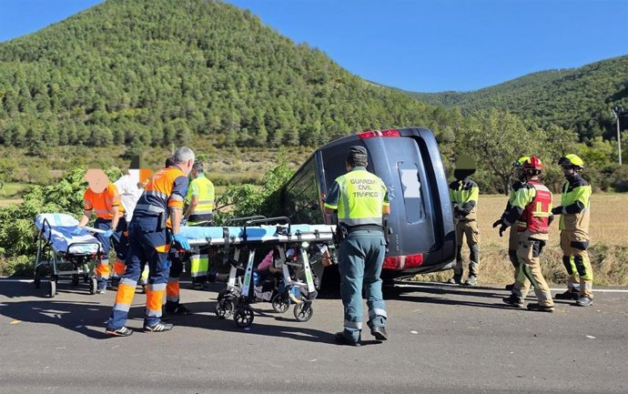 Accidente en la A-176 en Hecho (Huesca).