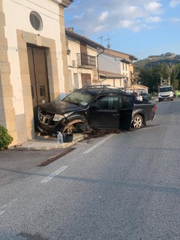 Imagen del coche robado tras el accidente