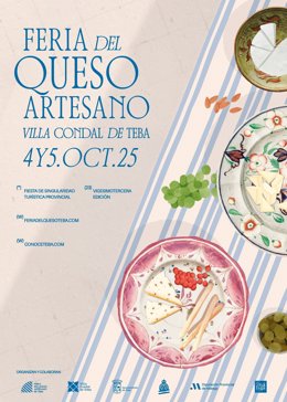 Cartel de la Feria del Queso Artesano de Teba que se celebra el 4 y 5 de octubre en la localidad malagueña.