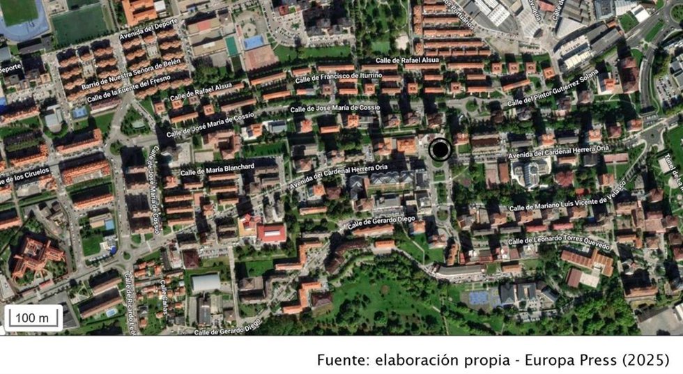 Zona de Santander donde fue sorprendido el conductor sin carné y drogado